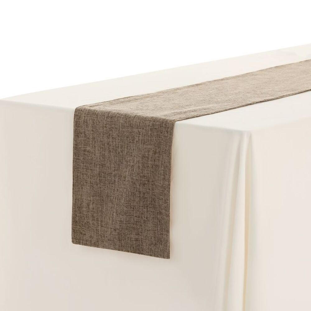 1 Pack Long Linen Flat Corner Table Banner 12x83 Inch Coffee